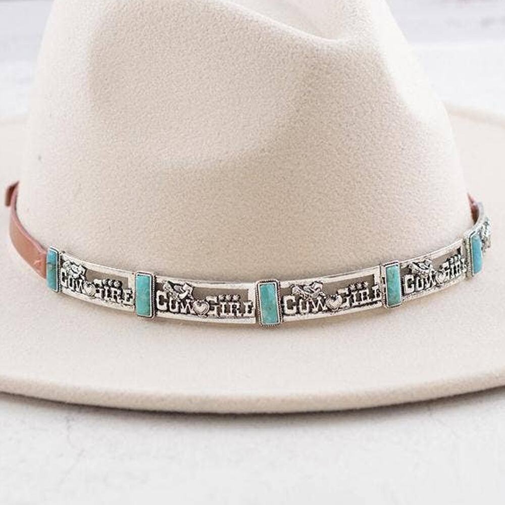 Cowgirl Buckle Hat Band in Brown